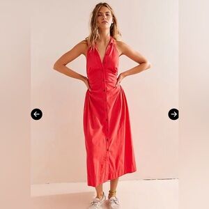 Free People Back At It Halter Midi Dress-Bella Rosa